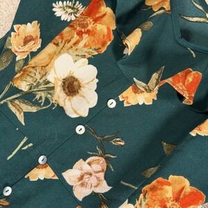 Altar'd State Mahino Green Floral Ruffle Maxi Dress Size Small